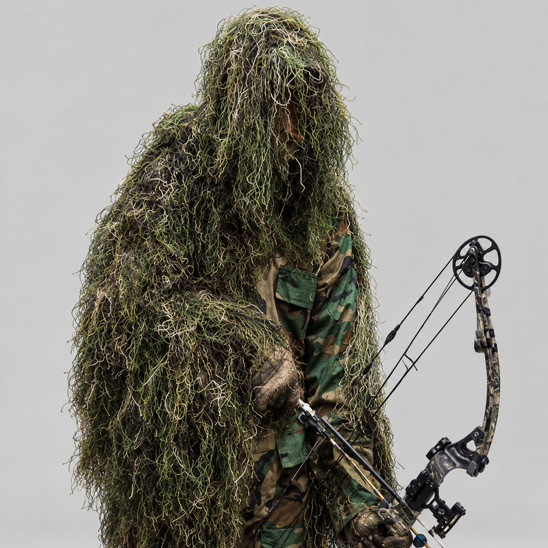 Men's Ultra Light Ghillie Bow Hunting Jacket with Attached Hood
