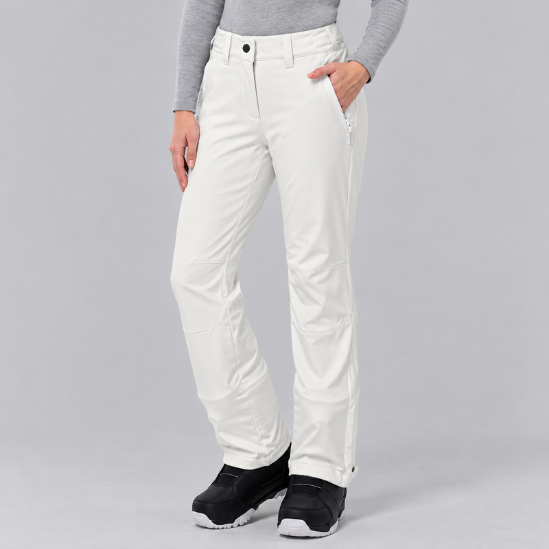 Women's Waterproof Softshell Snow Pants with Fleece Lining and Zip Pockets