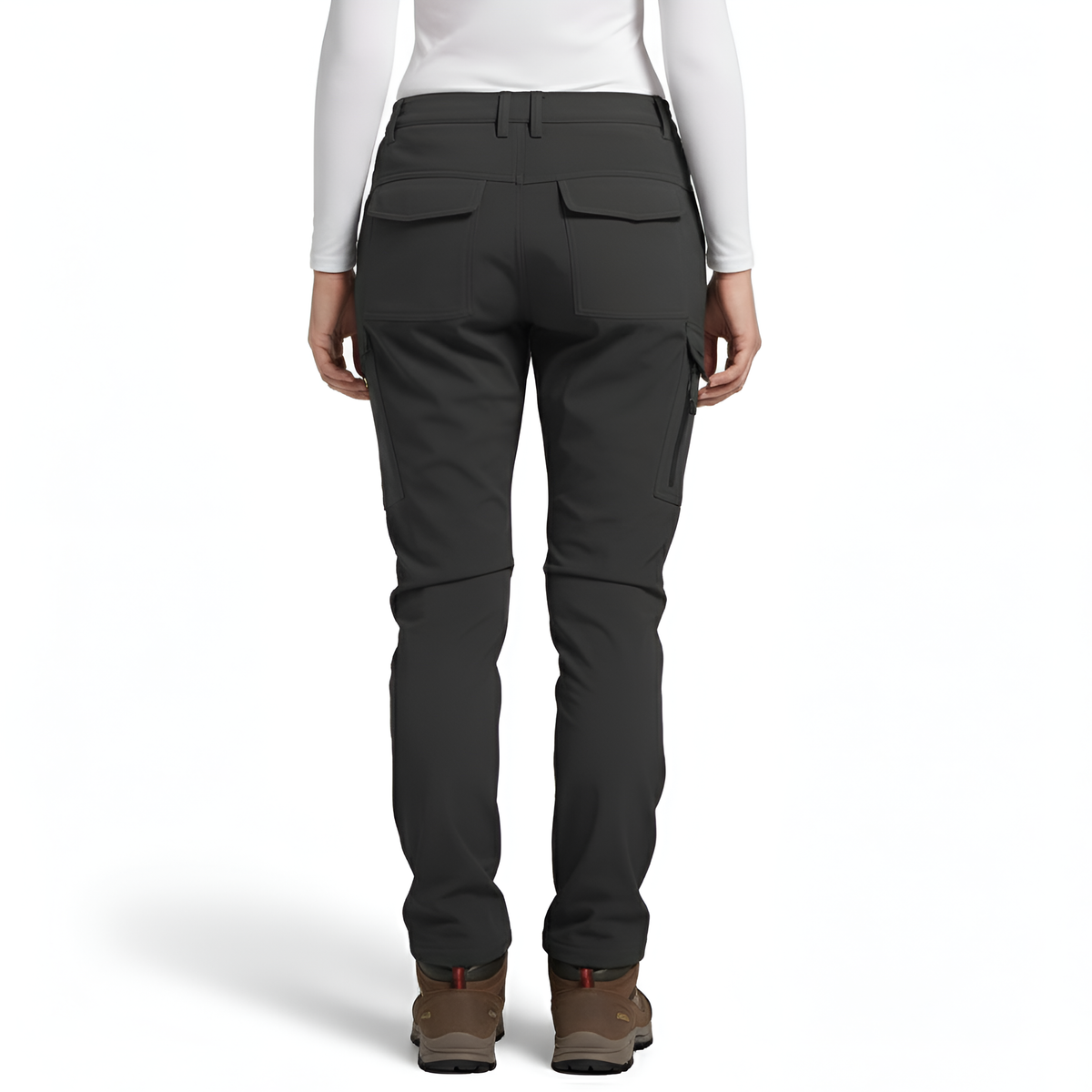 Women's Insulated Waterproof Ski Pants with Cargo Pockets and Articulated Knees
