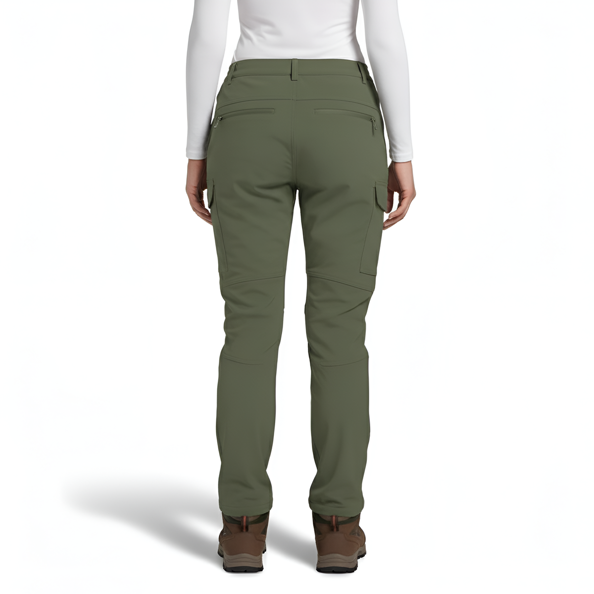 Women's Insulated Waterproof Ski Pants with Cargo Pockets and Articulated Knees