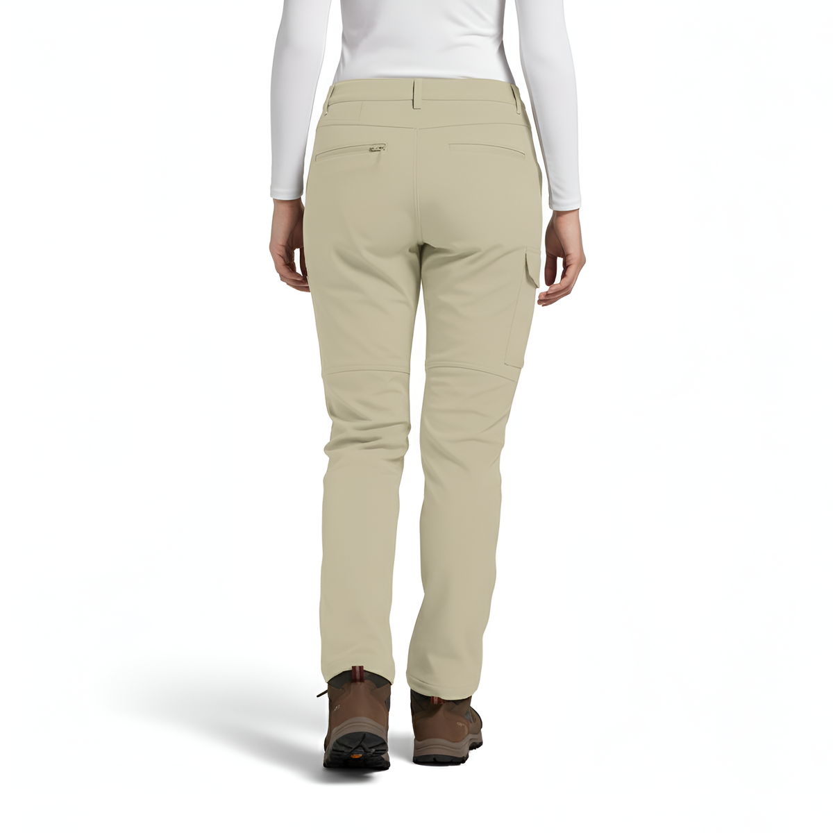 Women's Insulated Waterproof Ski Pants with Cargo Pockets and Articulated Knees
