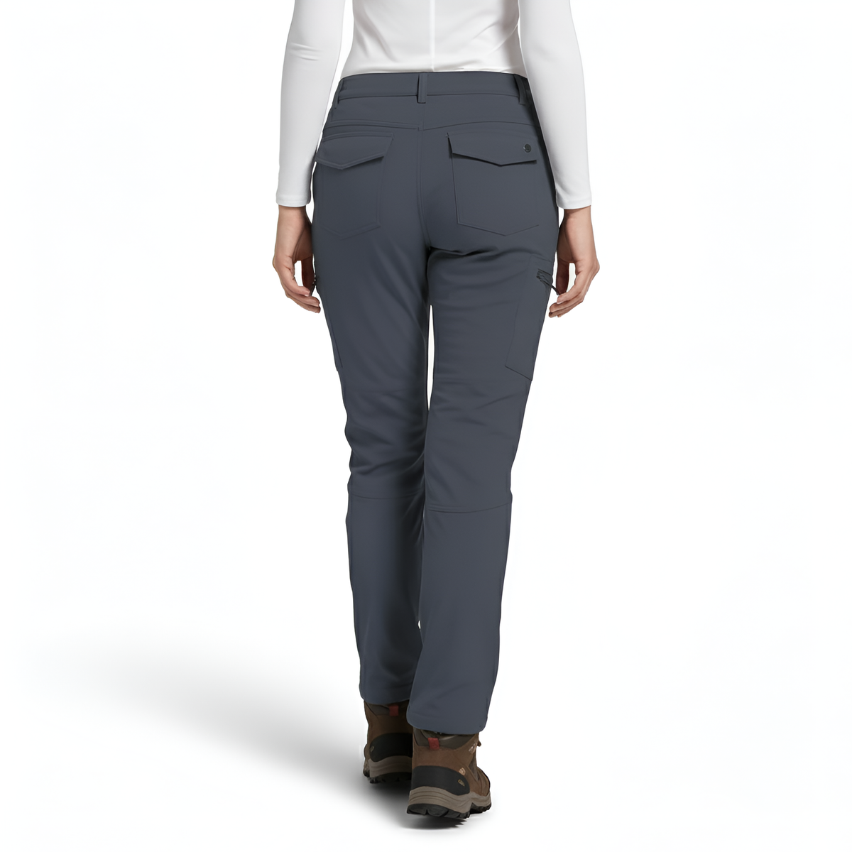 Women's Insulated Waterproof Ski Pants with Cargo Pockets and Articulated Knees