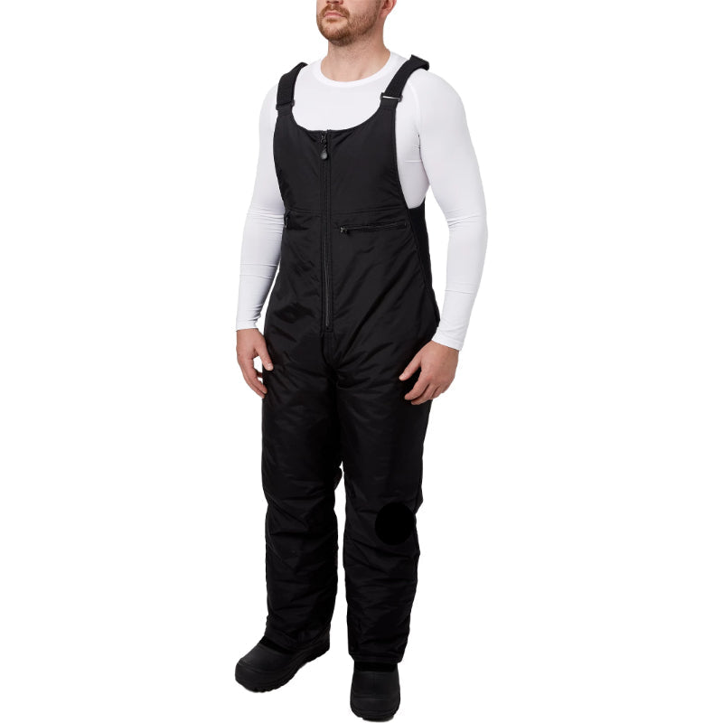 Men's Insulated Water Repellent Snow Bib Pants with Articulated Knees and Snow Cuffs