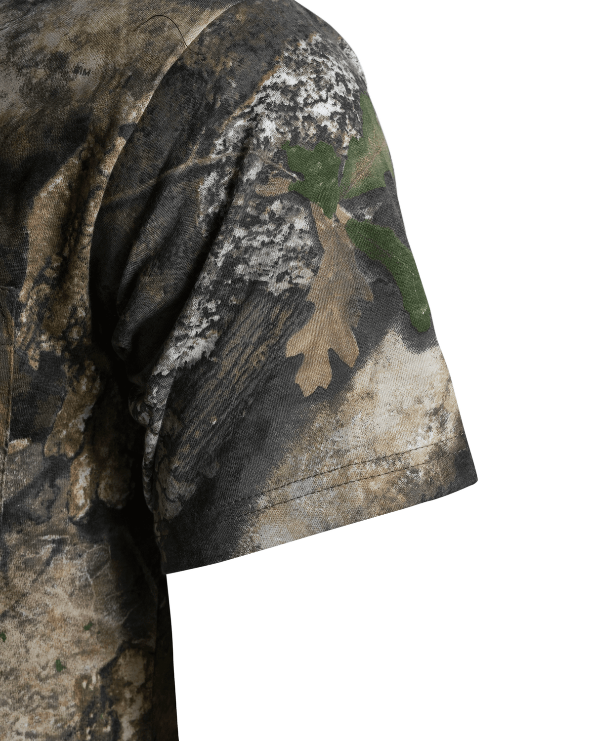 Men's Camouflage Cotton Blend Short Sleeve Pocket Tee with Crew Neck