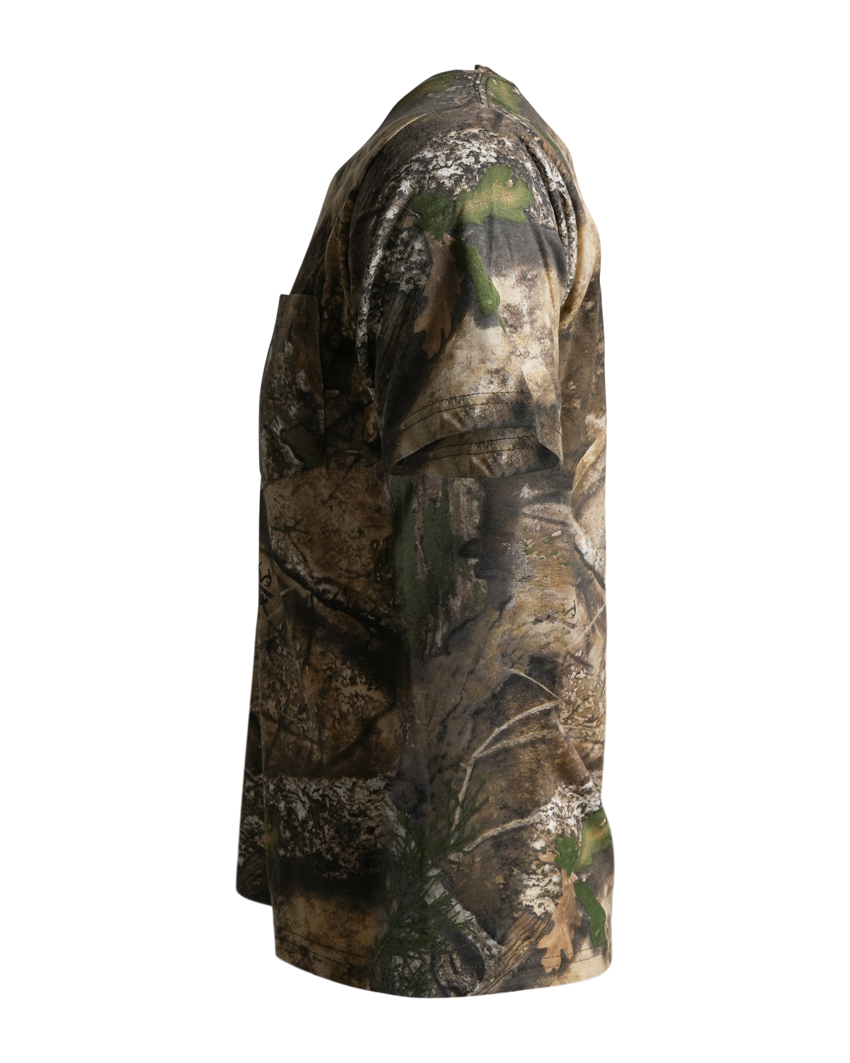 Men's Camouflage Cotton Blend Short Sleeve Pocket Tee with Crew Neck
