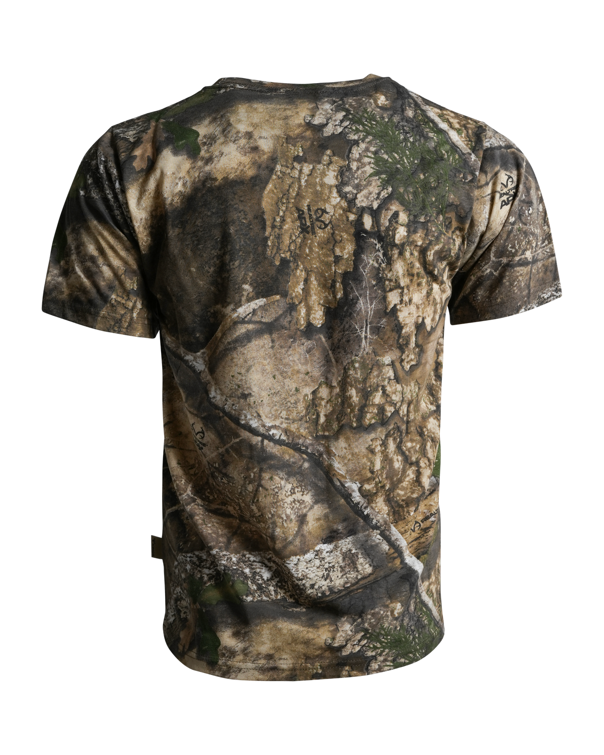 Men's Camouflage Cotton Blend Short Sleeve Pocket Tee with Crew Neck