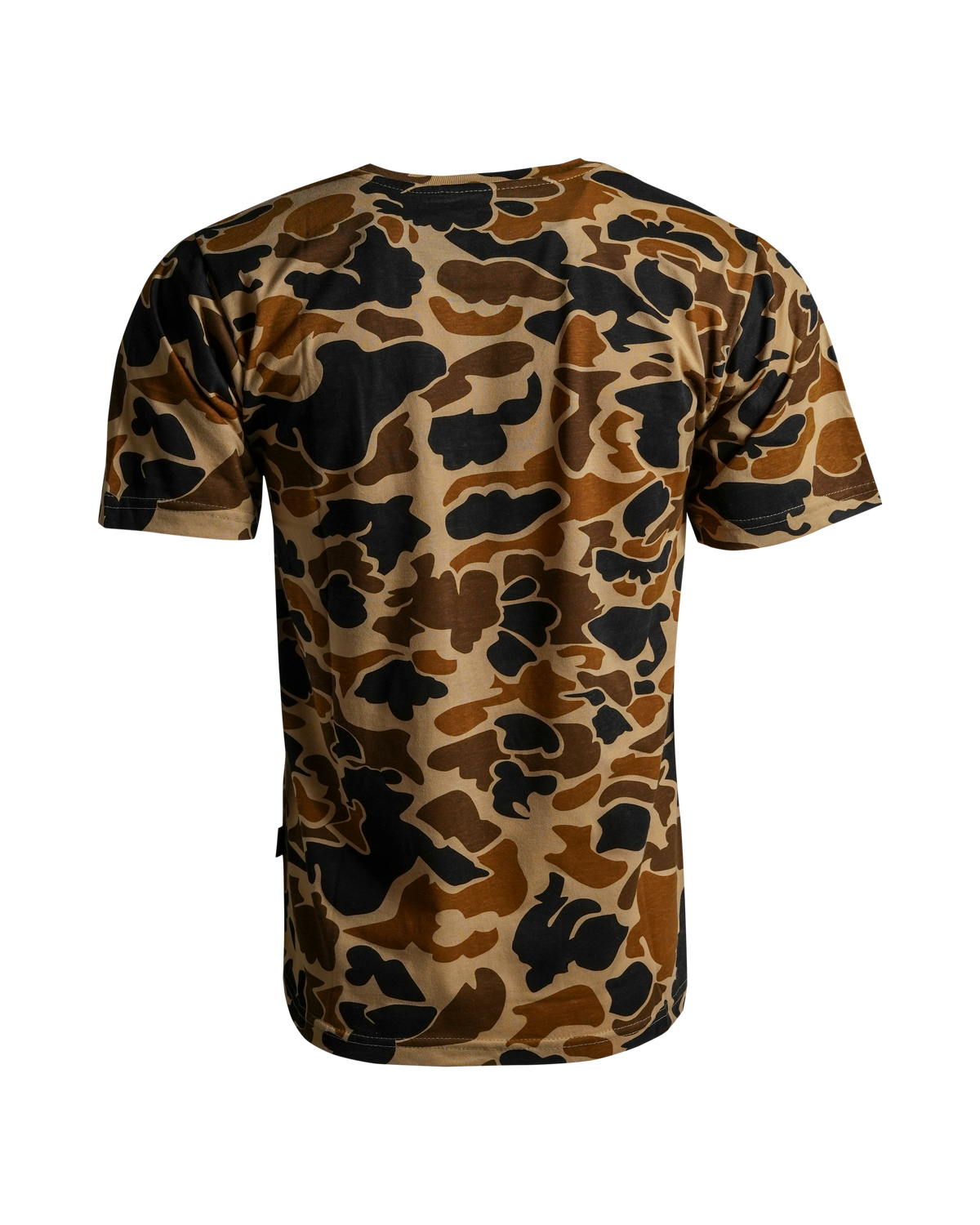 Men's Camouflage Cotton Blend Short Sleeve Pocket Tee with Crew Neck