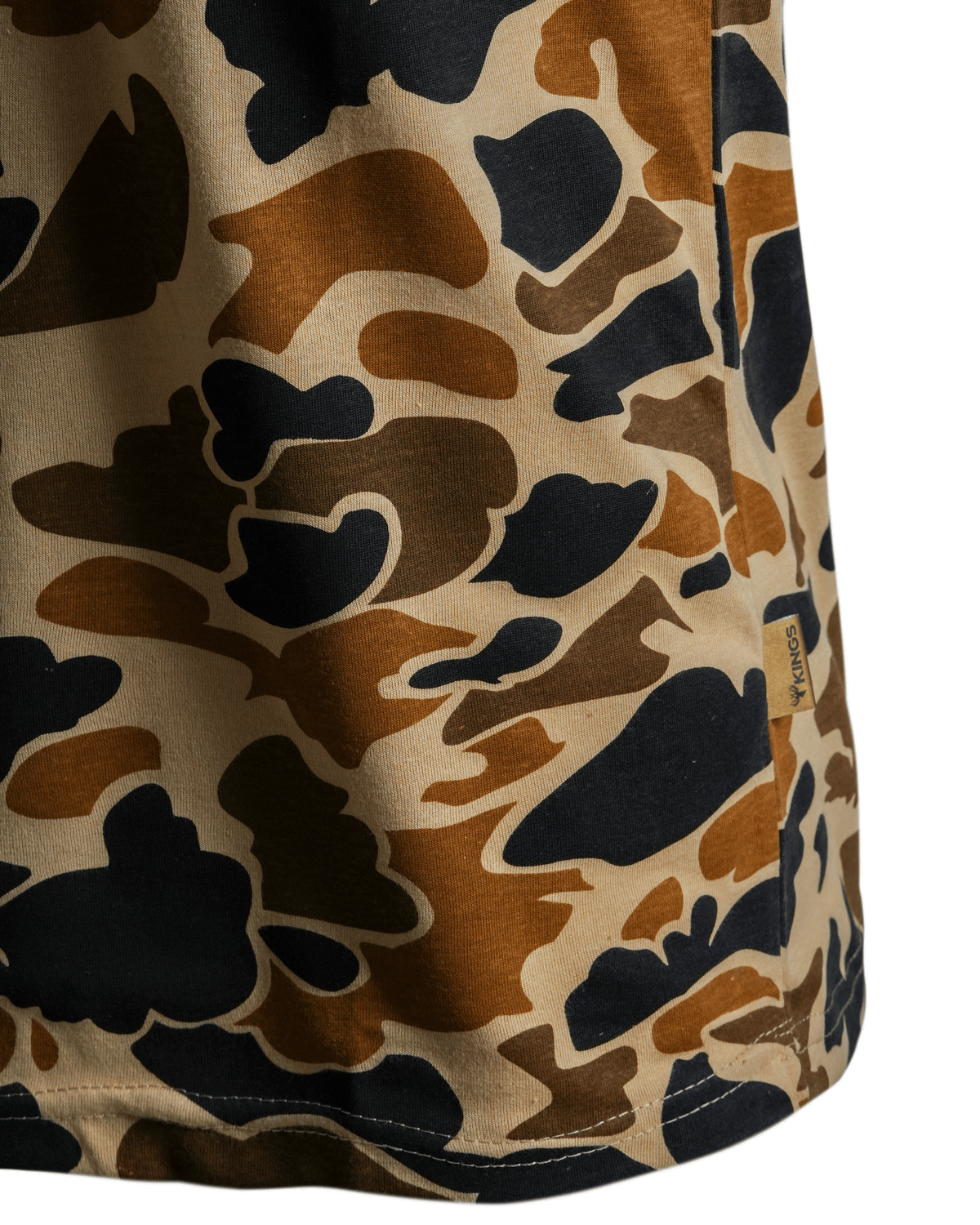 Men's Camouflage Cotton Blend Short Sleeve Pocket Tee with Crew Neck