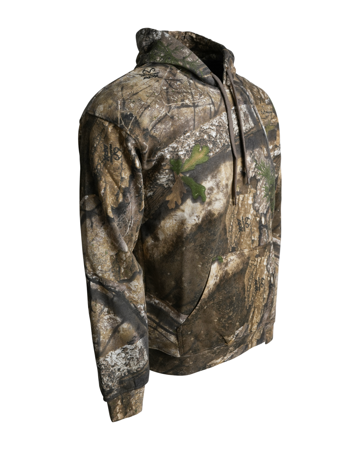 Men's Camouflage Cotton Blend Pullover Hoodie with Kangaroo Pocket and Drawstring