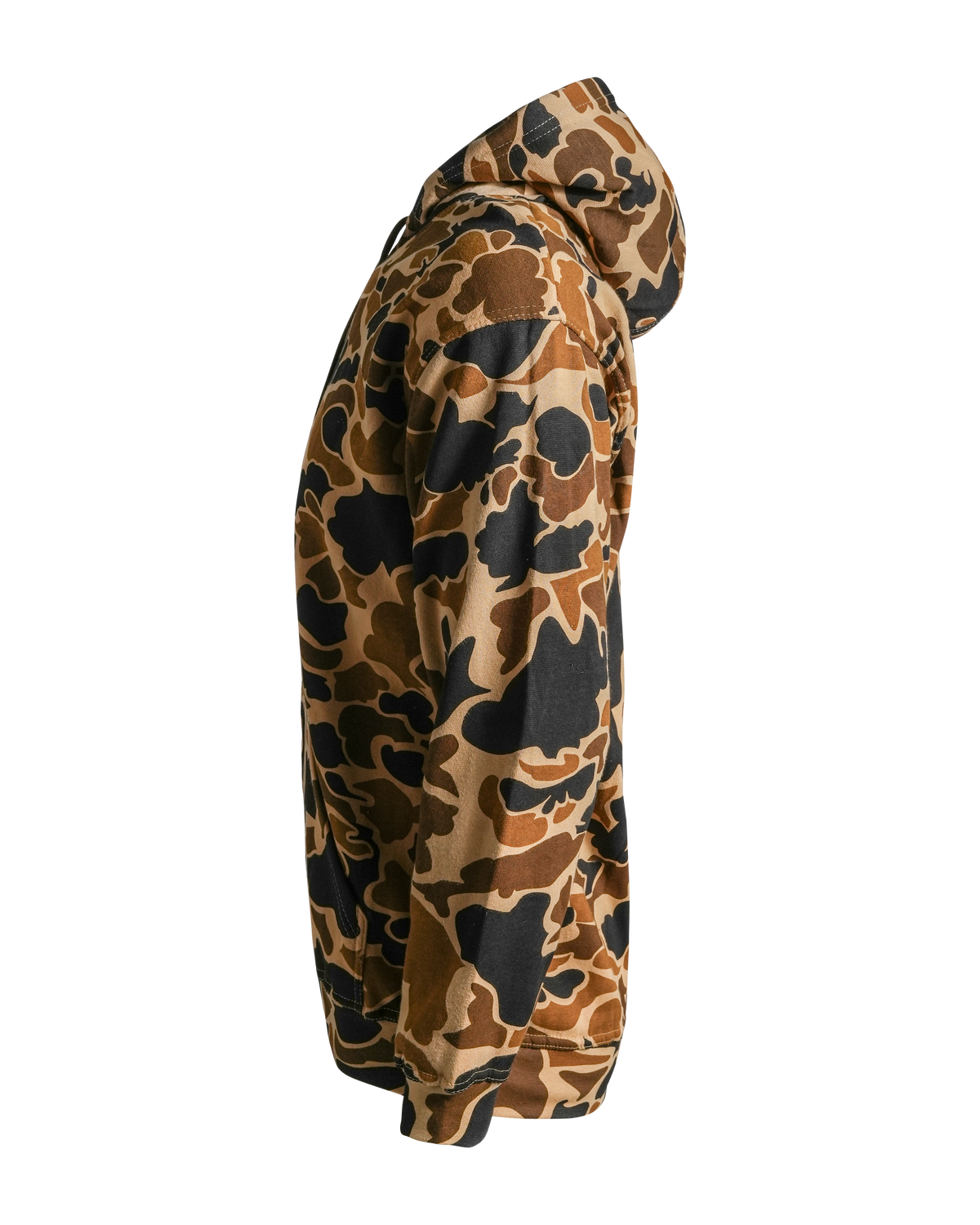 Men's Camouflage Cotton Blend Pullover Hoodie with Kangaroo Pocket and Drawstring