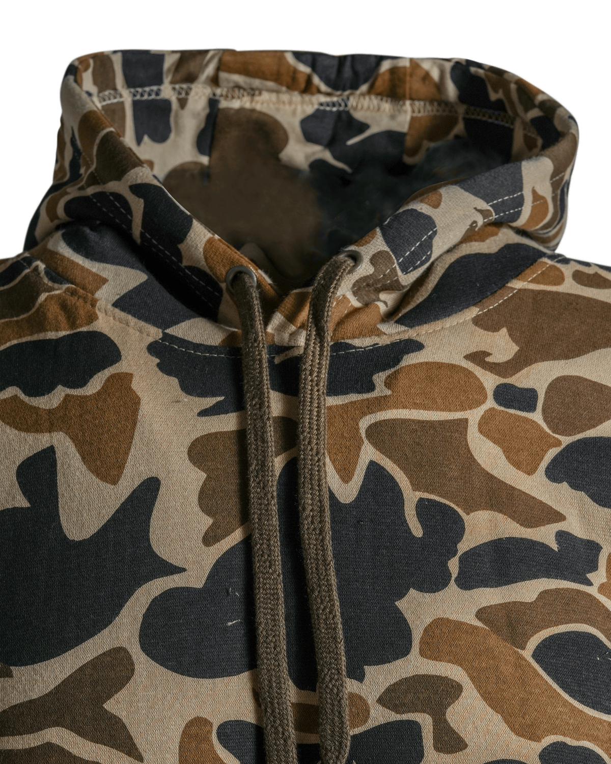 Men's Camouflage Cotton Blend Pullover Hoodie with Kangaroo Pocket and Drawstring