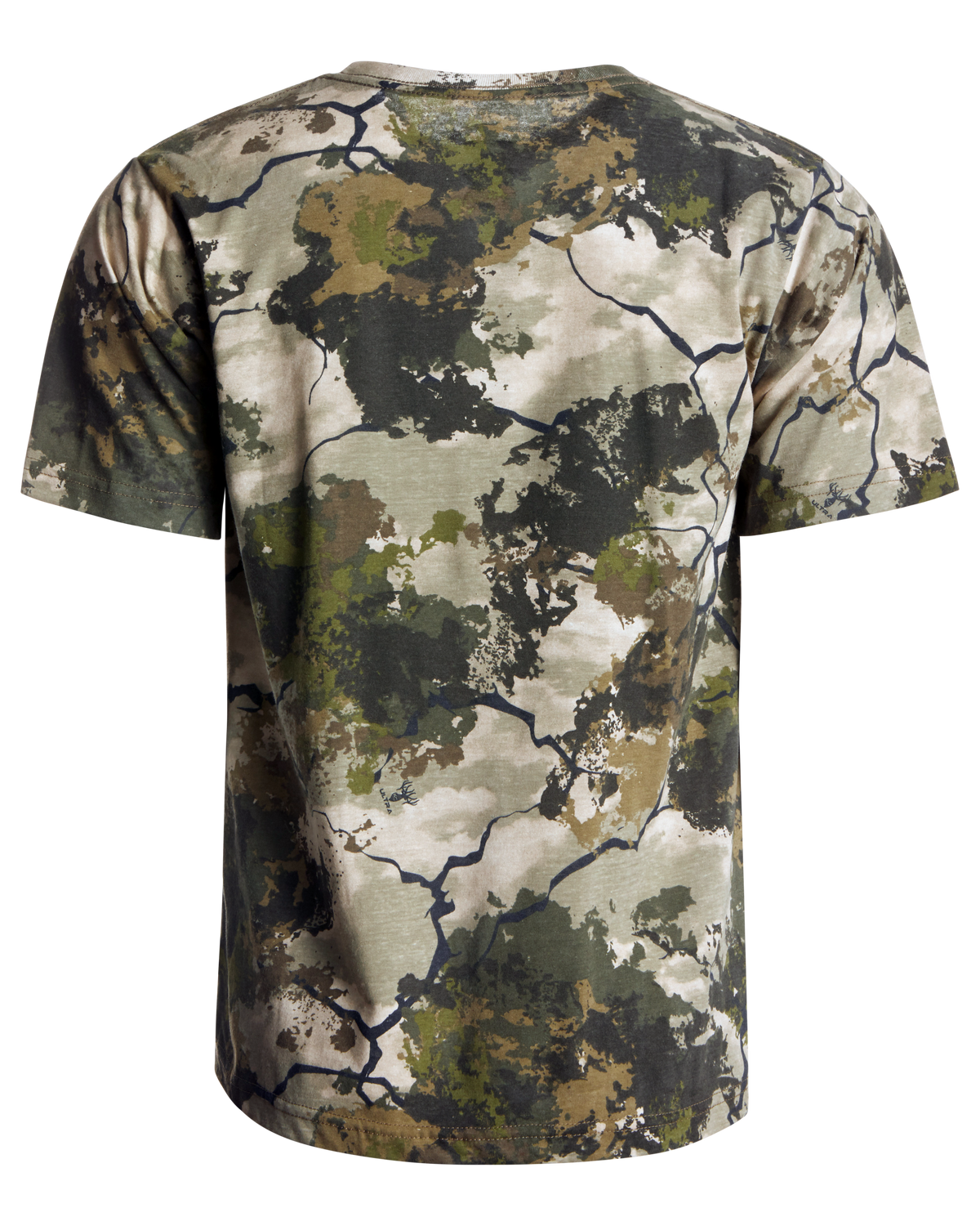 Men's Camouflage Cotton Blend Short Sleeve Pocket Tee with Crew Neck
