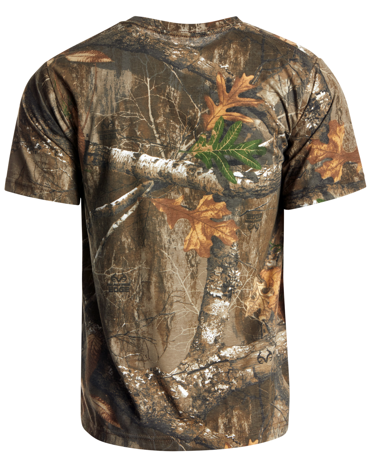 Men's Camouflage Cotton Blend Short Sleeve Pocket Tee with Crew Neck