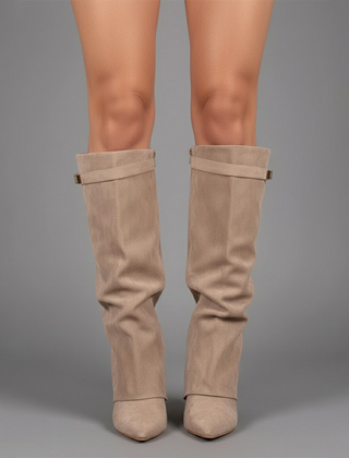 Lila | Women’s Black Over-the-Knee Leather Boots With Buckle 3