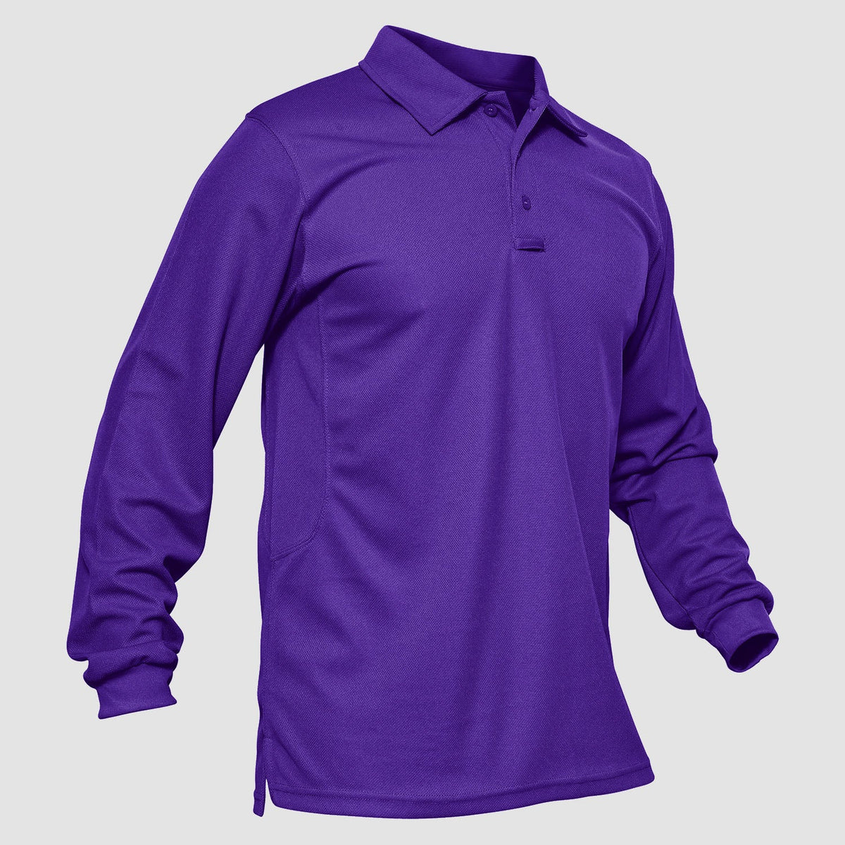 Men's Long Sleeve Performance Polo Shirt with Quick Dry Fabric