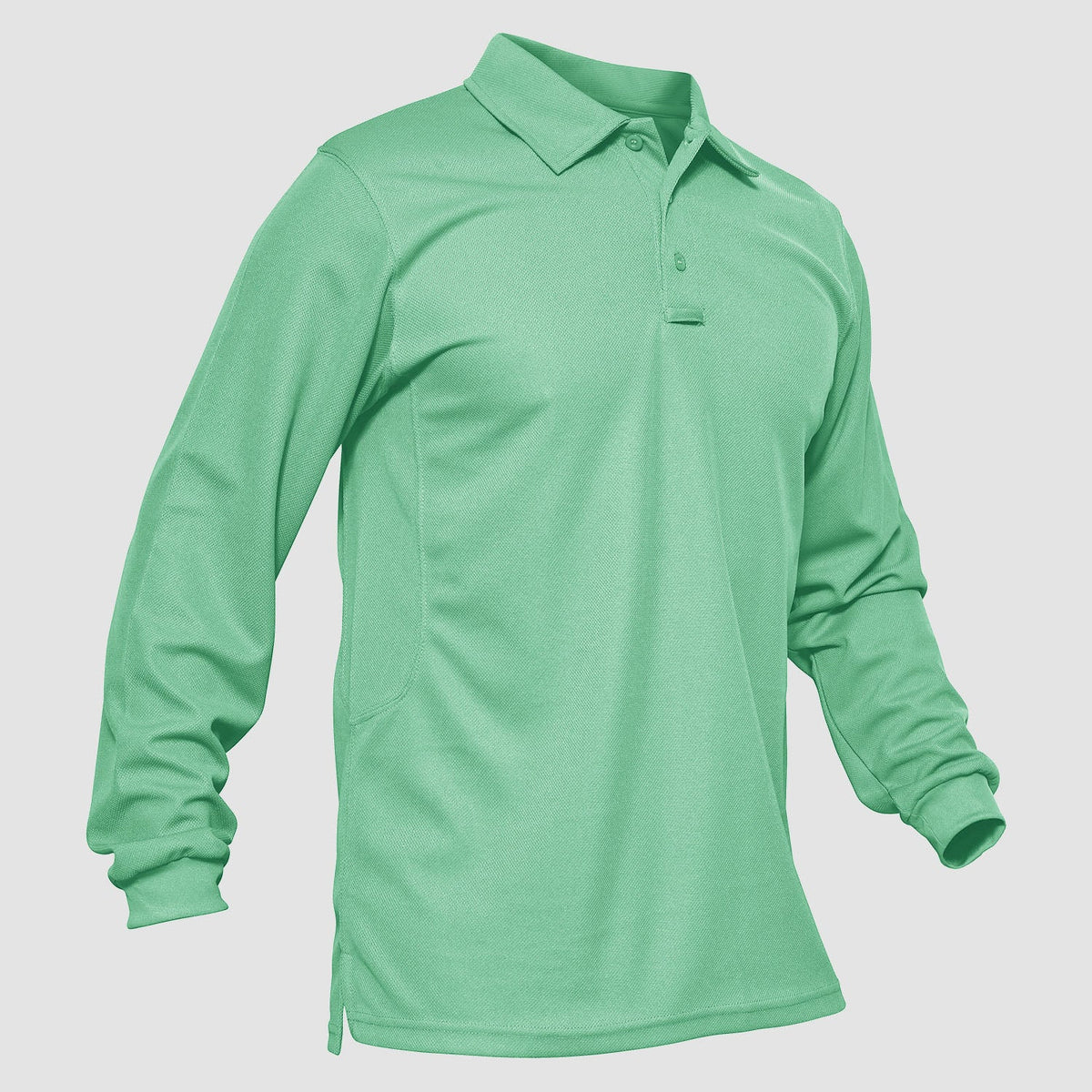 Men's Long Sleeve Performance Polo Shirt with Quick Dry Fabric