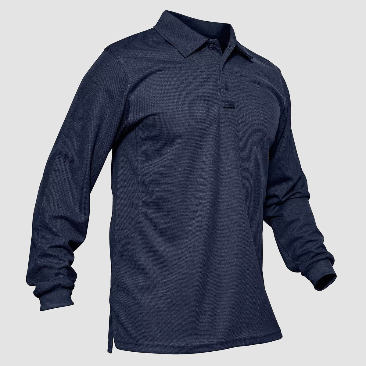 Men's Long Sleeve Performance Polo Shirt with Quick Dry Fabric