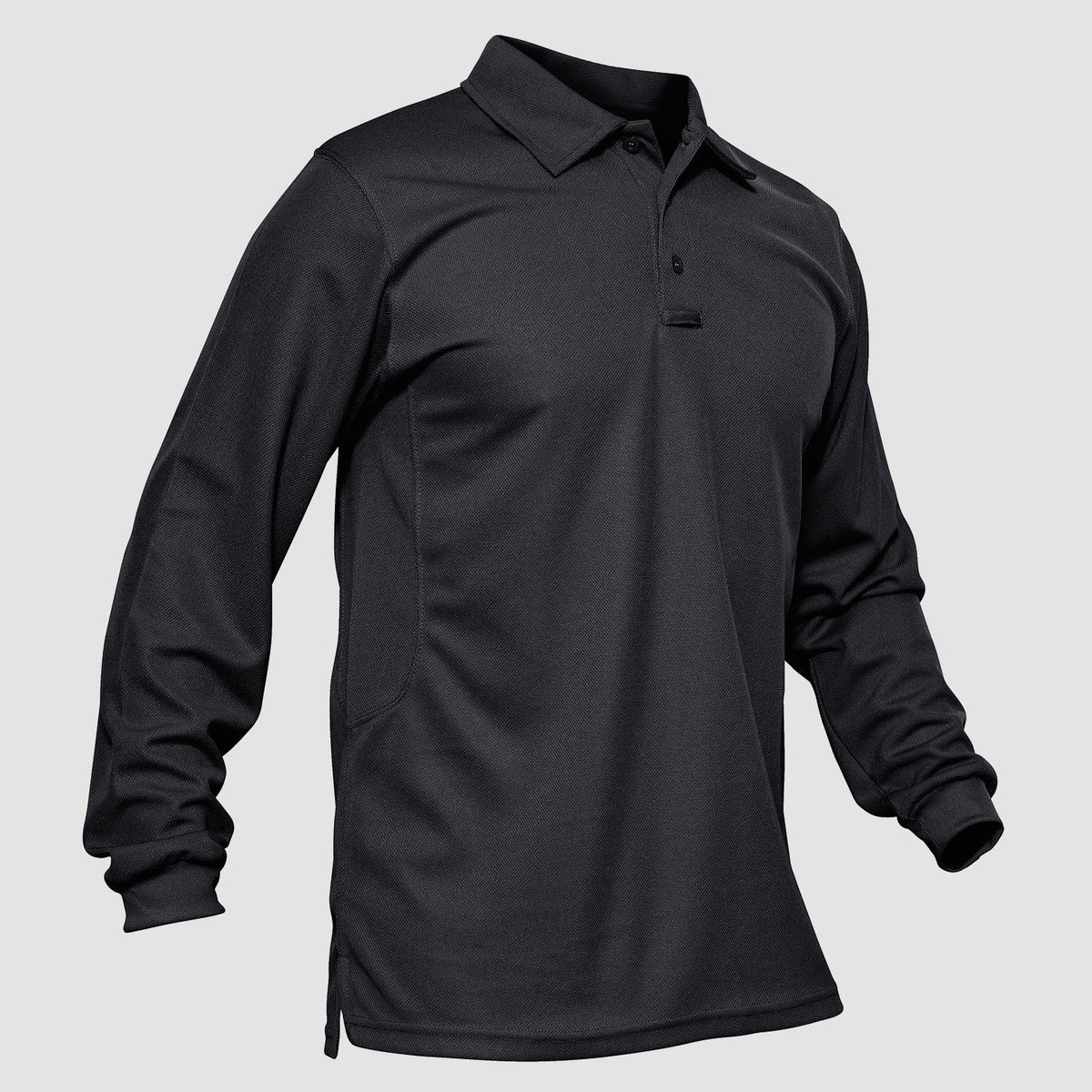 Men's Long Sleeve Performance Polo Shirt with Quick Dry Fabric