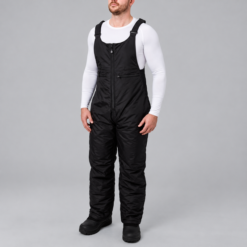 Men's Insulated Water Repellent Snow Bib Pants with Articulated Knees and Snow Cuffs