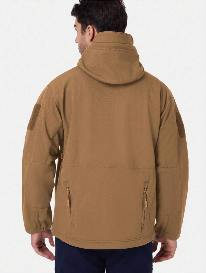 Men's Waterproof Fleece Lined Outdoor Jacket and Pants Set with Hood