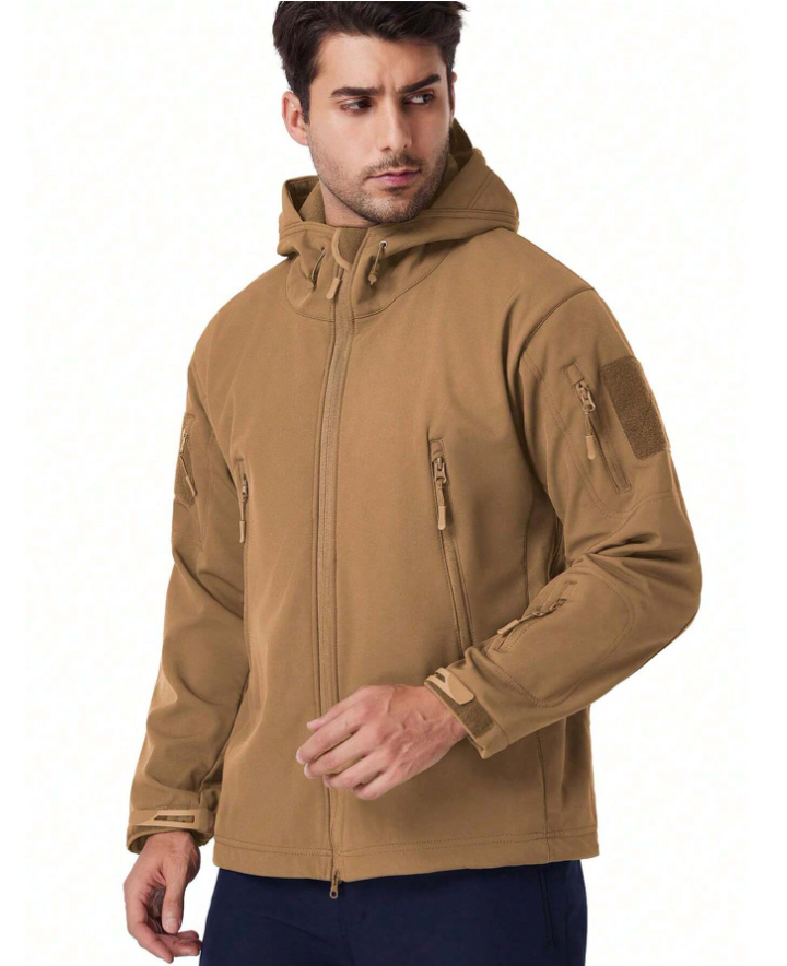 Men's Waterproof Fleece Lined Outdoor Jacket and Pants Set with Hood
