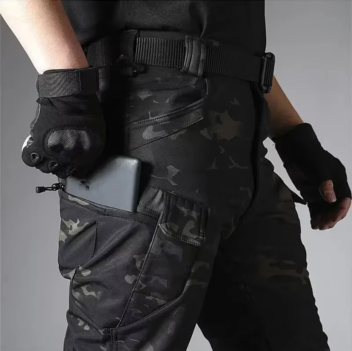 Men's Waterproof Fleece Lined Outdoor Jacket and Pants Set with Hood