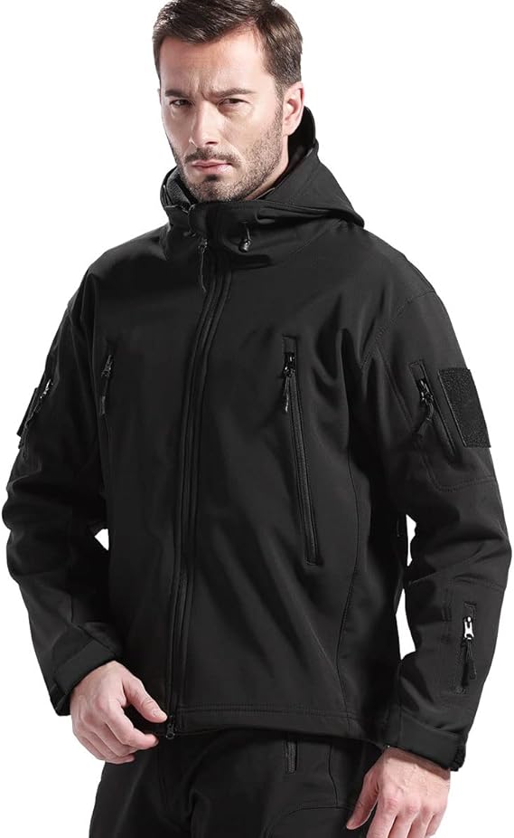 Men's Waterproof Fleece Lined Outdoor Jacket and Pants Set with Hood