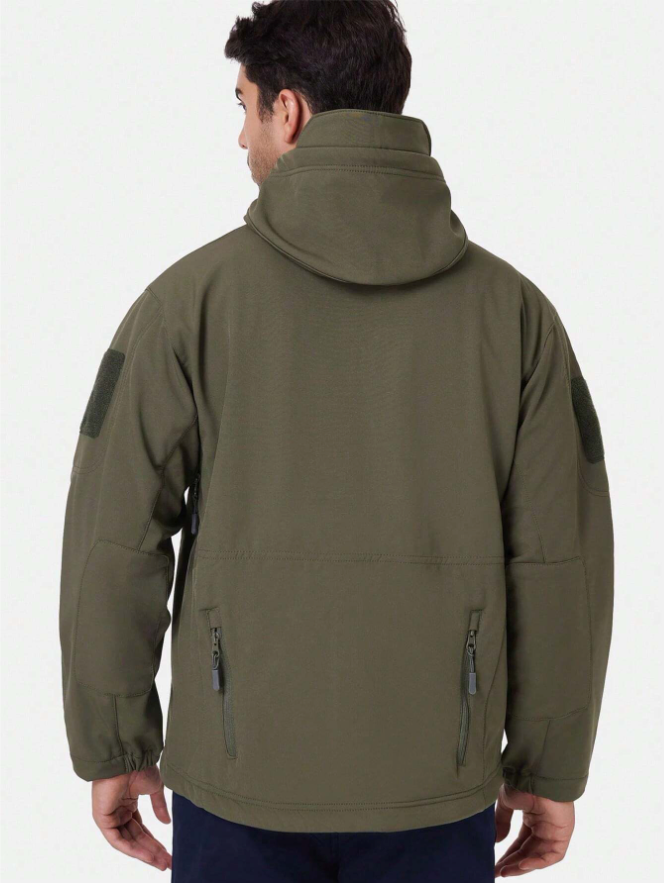 Men's Waterproof Fleece Lined Outdoor Jacket and Pants Set with Hood