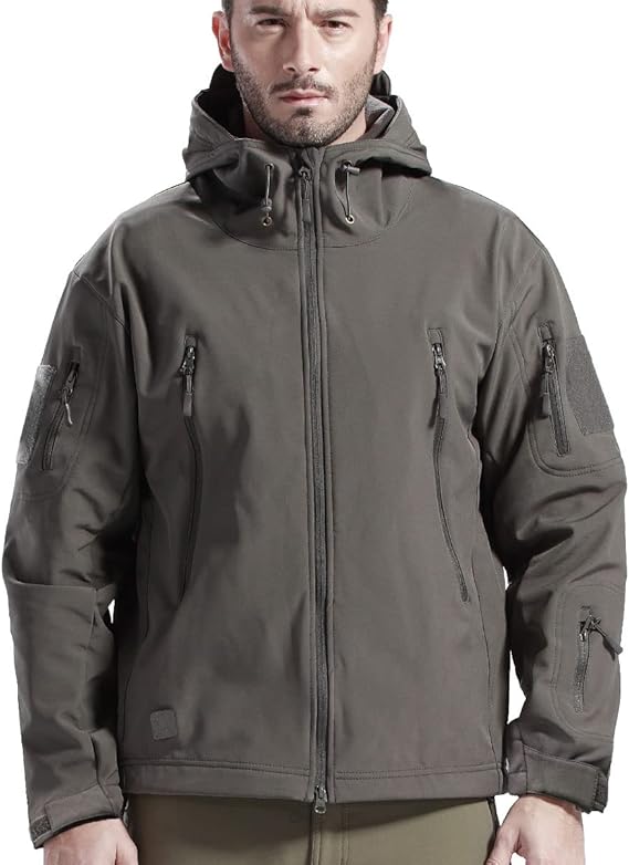 Men's Waterproof Fleece Lined Outdoor Jacket and Pants Set with Hood