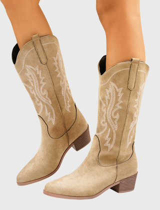 Mia | Women’s Mid-Calf Wide Calf Cowgirl Boots With Embroidery 0