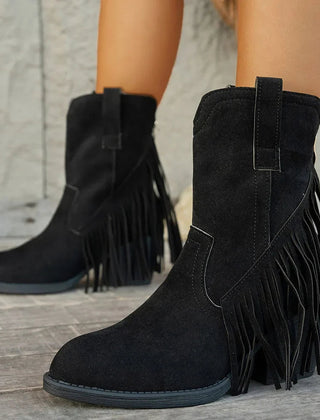 Mia | Women’s Wide Calf Western Cowboy Boots With Fringe 5