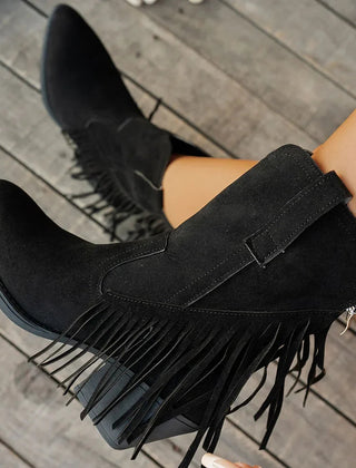 Mia | Women’s Wide Calf Western Cowboy Boots With Fringe 6