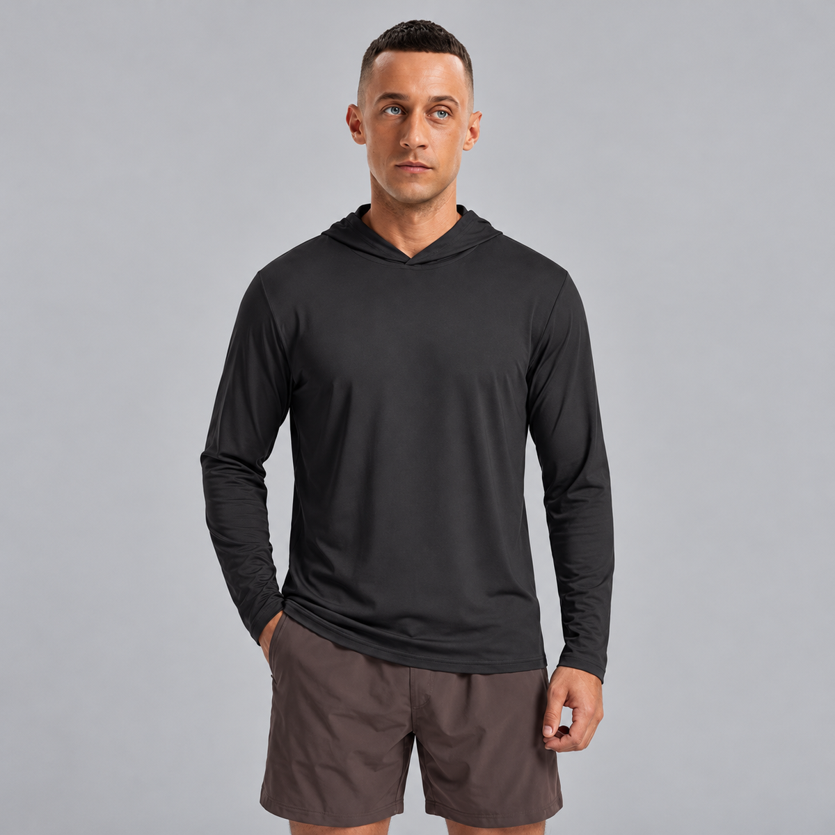 Men's Sun Protection Hoodie with Long Sleeves for Fishing and Outdoor