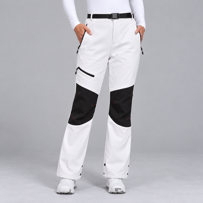 Women's Softshell Ski Pants with Insulated Lining and Reinforced Knee Patches