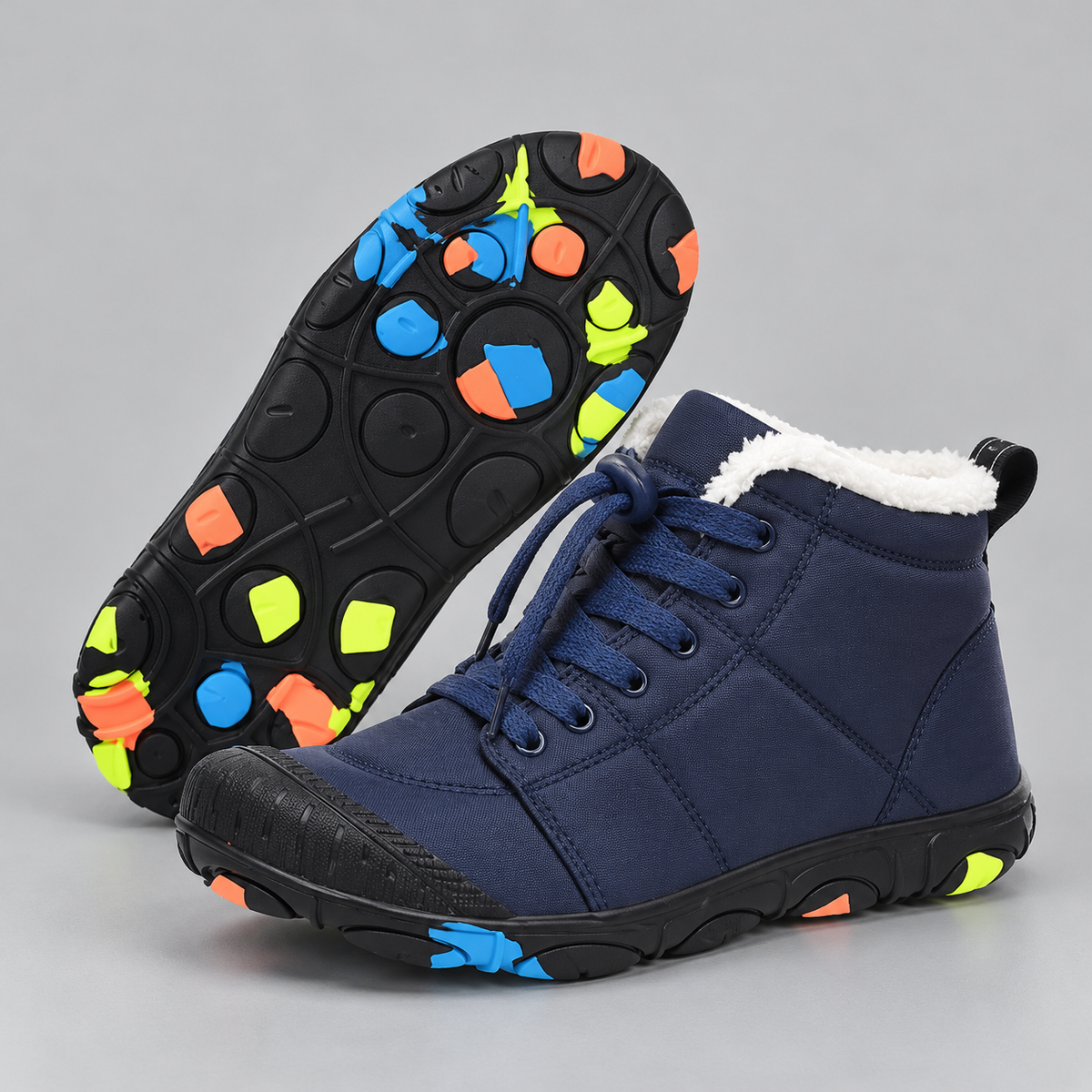 Unisex Waterproof Barefoot Winter Shoes with Warm Fleece Lining and Non Slip Sole