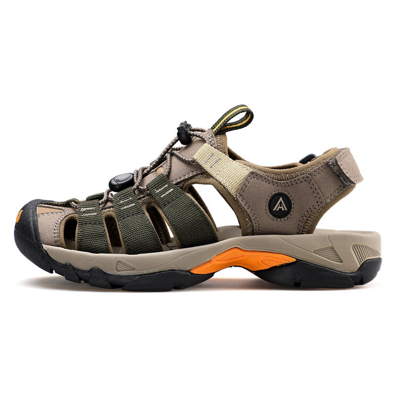 Men's Closed Toe Walking Sandals with Rubber Toe Cap