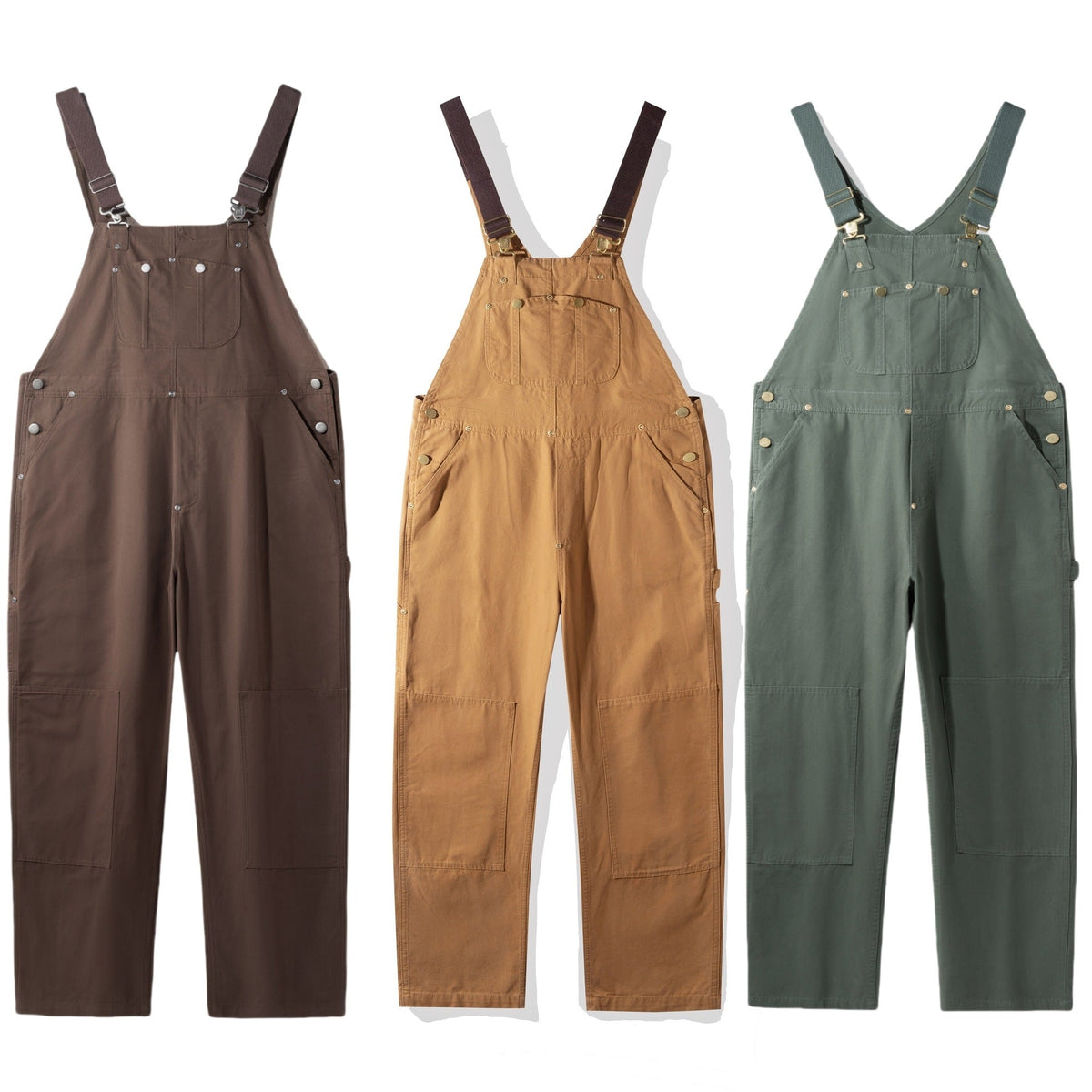 Women's Cotton Canvas Bib Overalls with Adjustable Crossback Straps