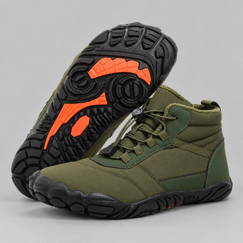 Men's Waterproof Minimalist Barefoot Hiking Boots with Flexible Sole