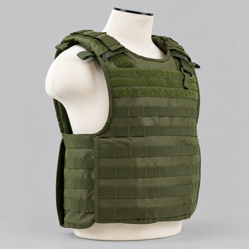 Men's Tactical MOLLE Plate Carrier Vest with Quick Release Strap and Drag Handle