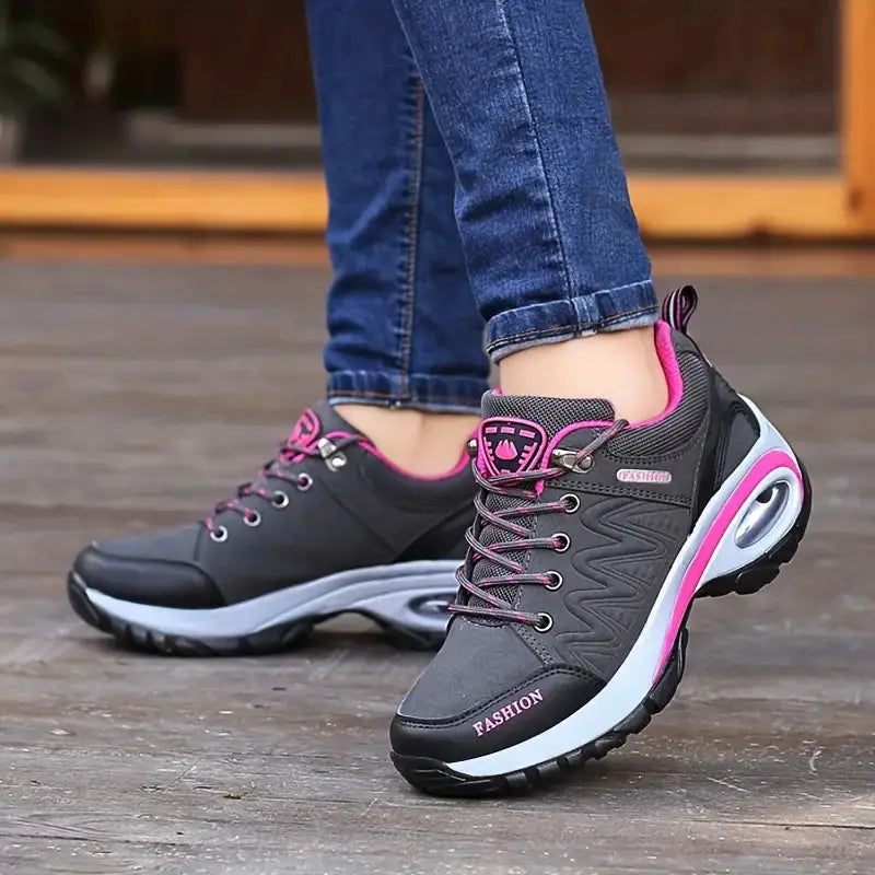 Women's Lightweight Hiking Shoes with Cushioned Air Sole and Lace Up Closure