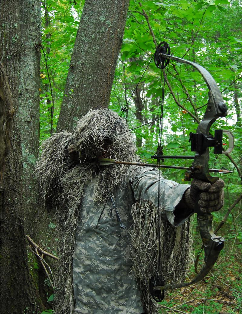 Men's Ultra Light Ghillie Bow Hunting Jacket with Attached Hood