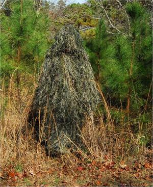 Men's One Piece Ghillie Poncho with Attached Hood and Sleeves
