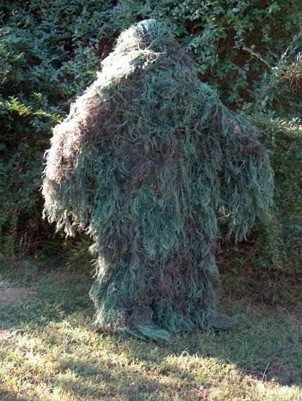 Men's One Piece Ghillie Poncho with Attached Hood and Sleeves