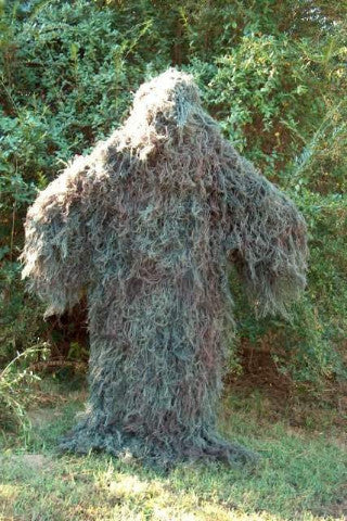 Men's One Piece Ghillie Poncho with Attached Hood and Sleeves