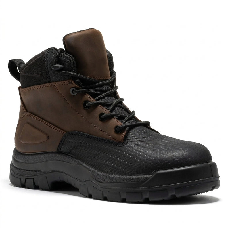 Men's Waterproof Composite Toe Leather Work Boots with Rubber Outsole
