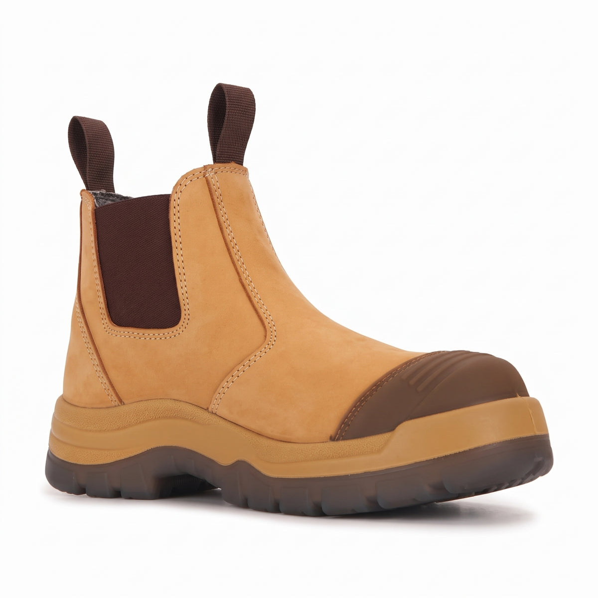 Men's Slip On Leather Work Boots with Steel Toe and Antistatic Protection