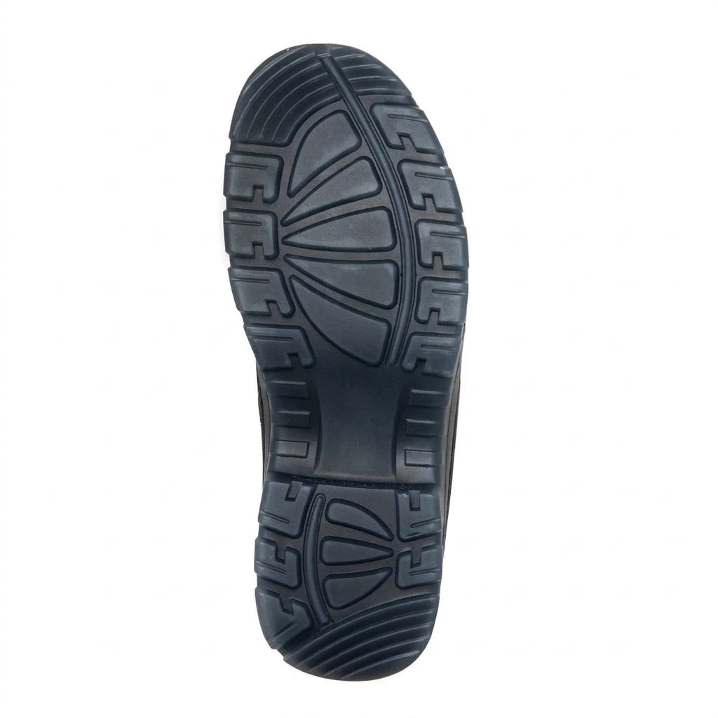 Men's Steel Toe Leather Work Boots with Side Zip and Slip Resistant Sole