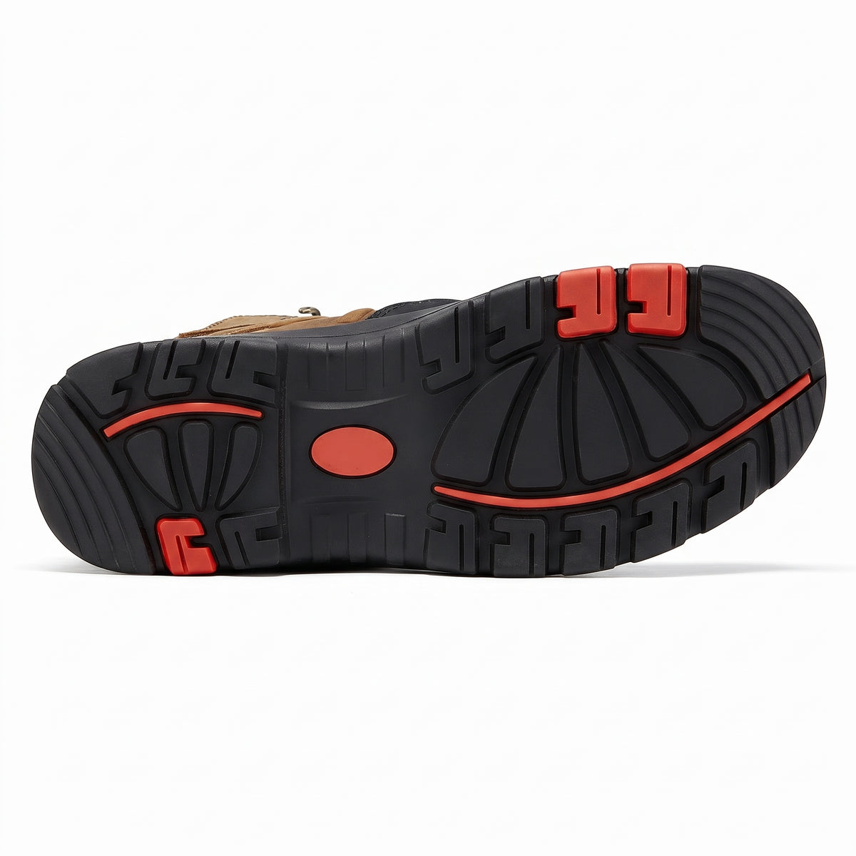 Men's Composite Toe Leather Work Boots with Rubber Outsole and Ankle Support