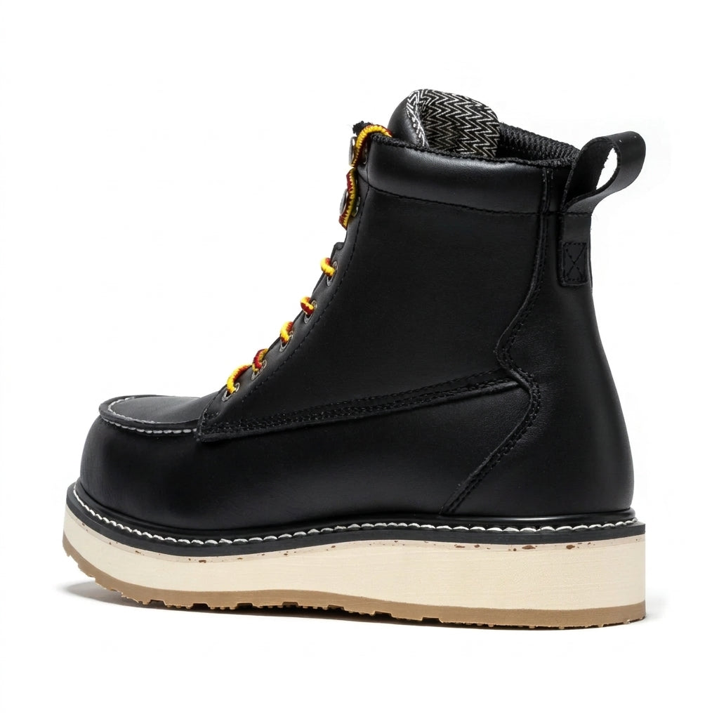 Men's Steel Toe Work Boots with Goodyear Welt and Wedge Sole