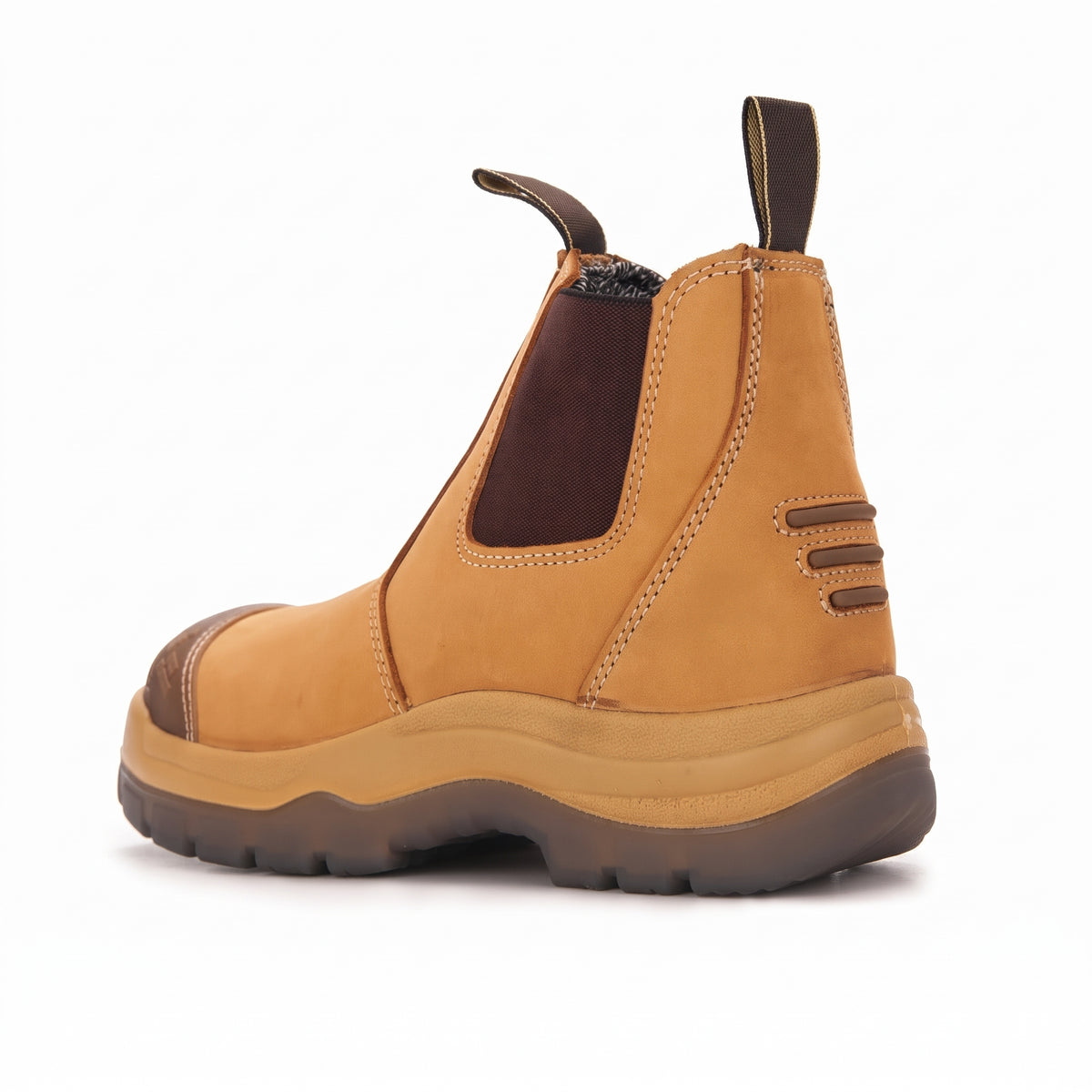 Men's Slip On Leather Work Boots with Steel Toe and Antistatic Protection
